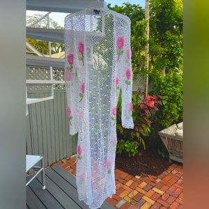 Swimsuit Cover Up  White Crochet Small by Boston Proper